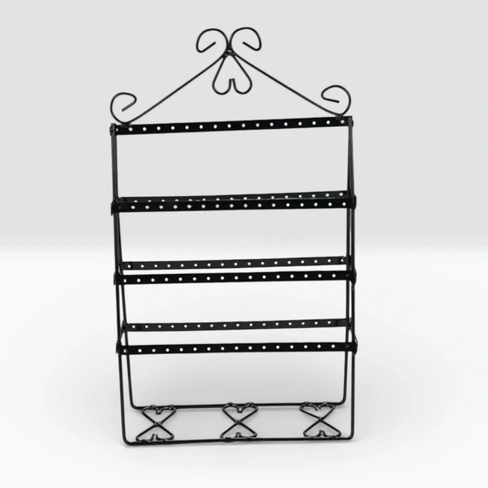 4 Layer, Double-side Earring Holder Stand. Holds Necklaces&56 Pairs Of Earrings